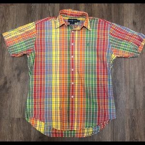 Polo Blake Fit Short Sleeve Button Up Size M Crazy